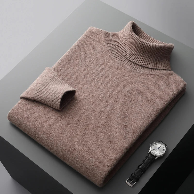 Men’s Knit Turtleneck Sweater | Long Warm Jumper