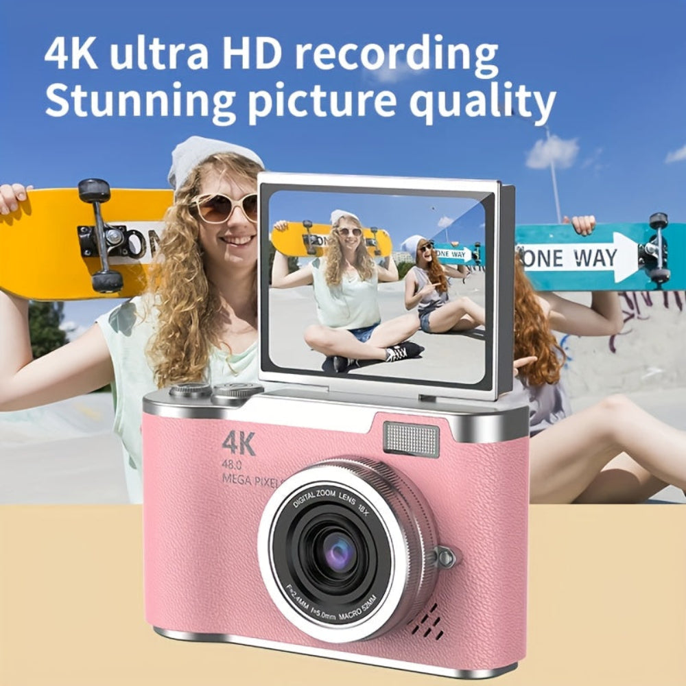 4K Digital Vlogging Camera with Flip Screen Perfect Gift for Adults