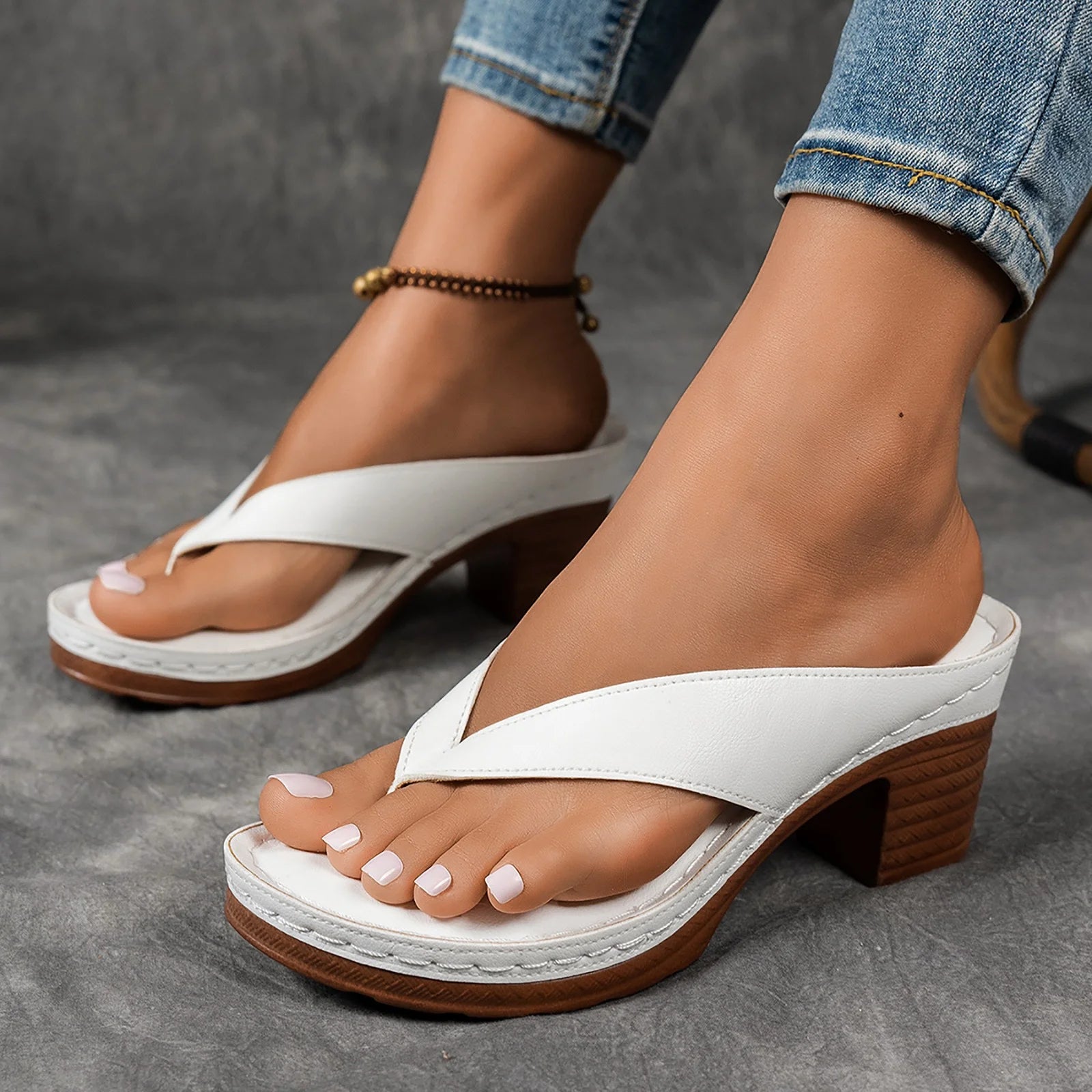 Women’s Stylish Block Heel Sandals | Slip On Open Toe Platform