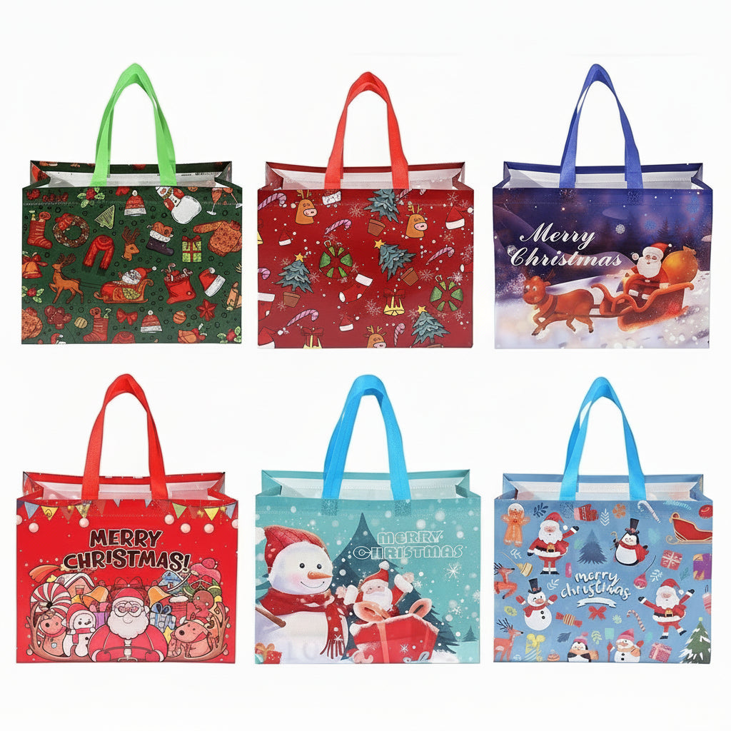 Christmas Bags Reusable Large Gift Tote Holiday Presents