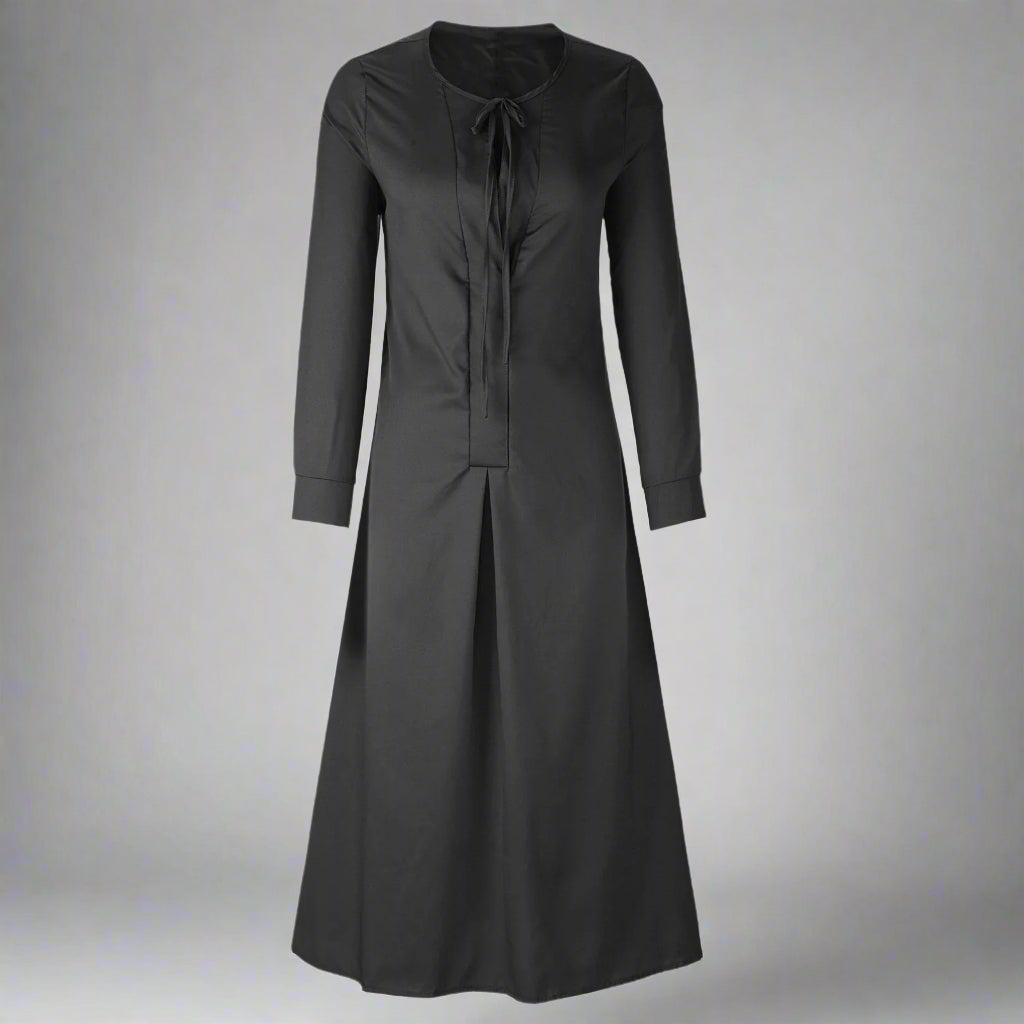 Women's Casual Long Sleeve Maxi Dress | Loose Fit V Neck Maxi