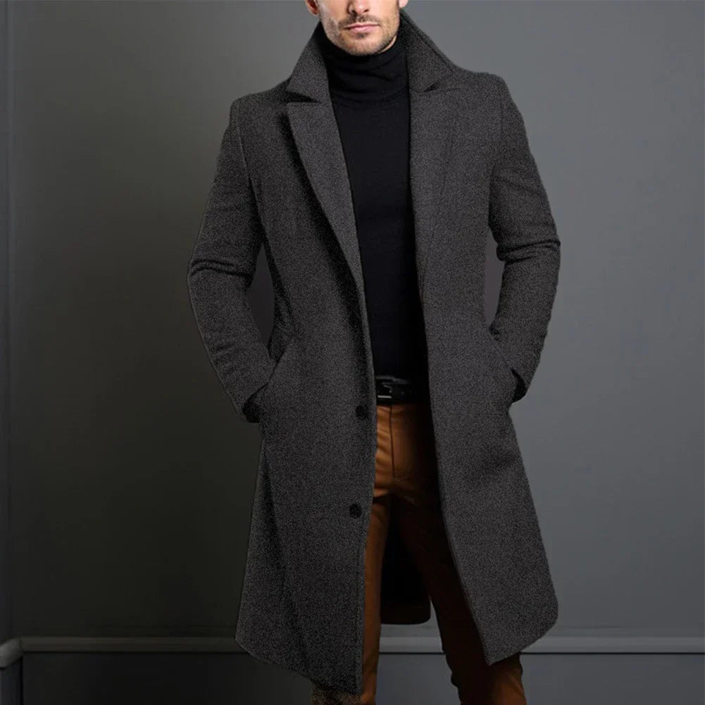 Men's long trench overcoat | Formal winter coat