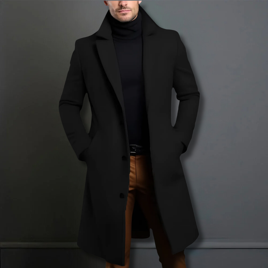 Men's long trench overcoat | Formal winter coat