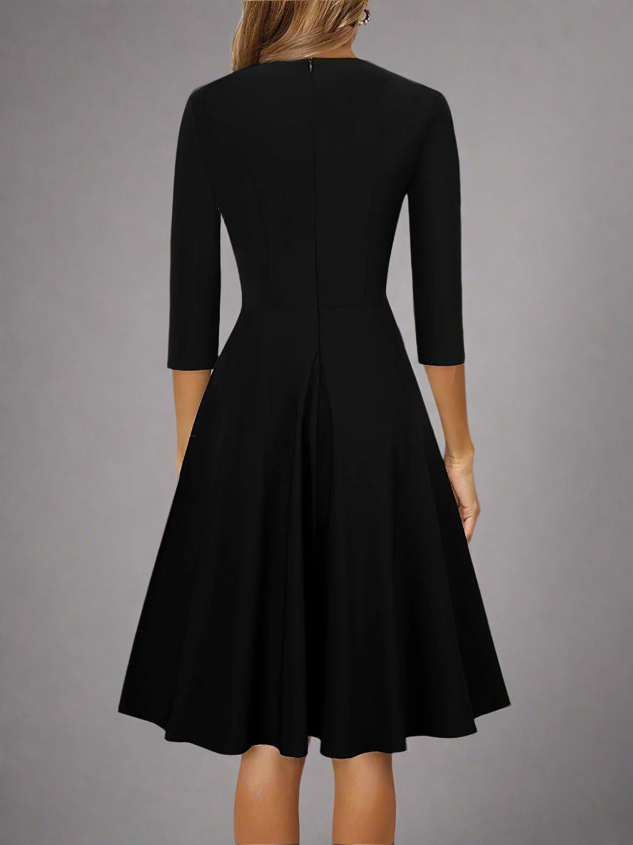 Women’s Elegant Lace A-Line Cocktail Dress | Midi