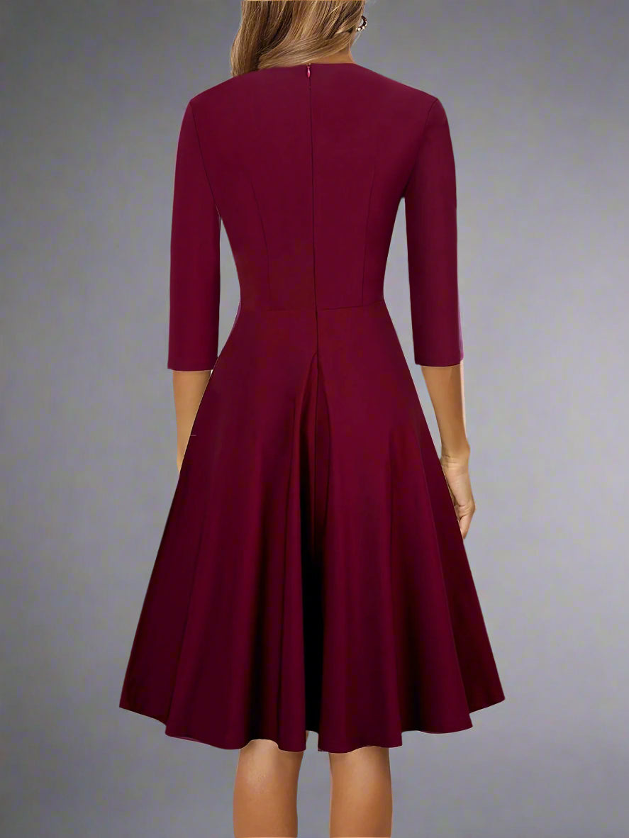 Women’s Elegant Lace A-Line Cocktail Dress | Midi