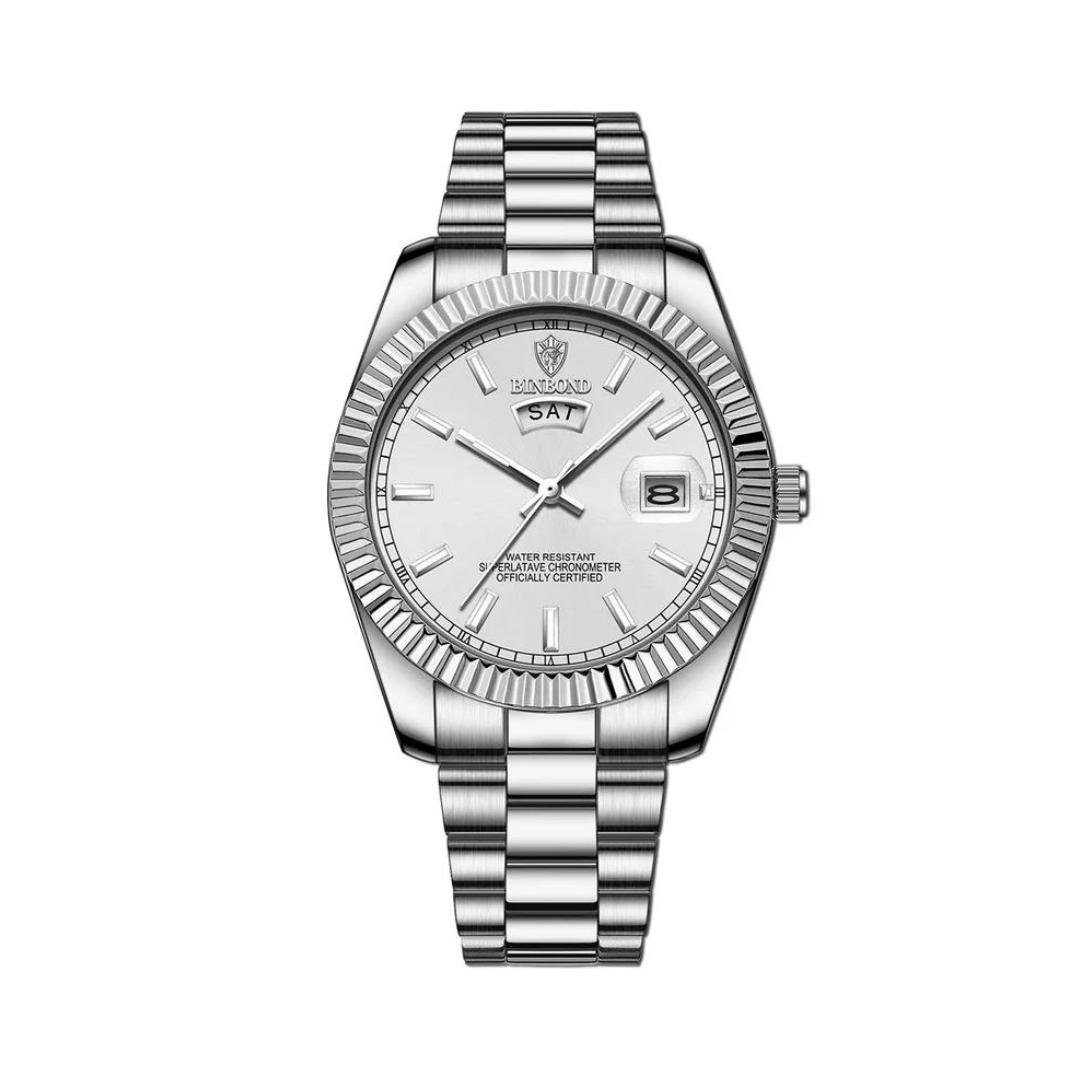 Men’s Luxury Stainless Steel Analog Watch | Automatic Date Display