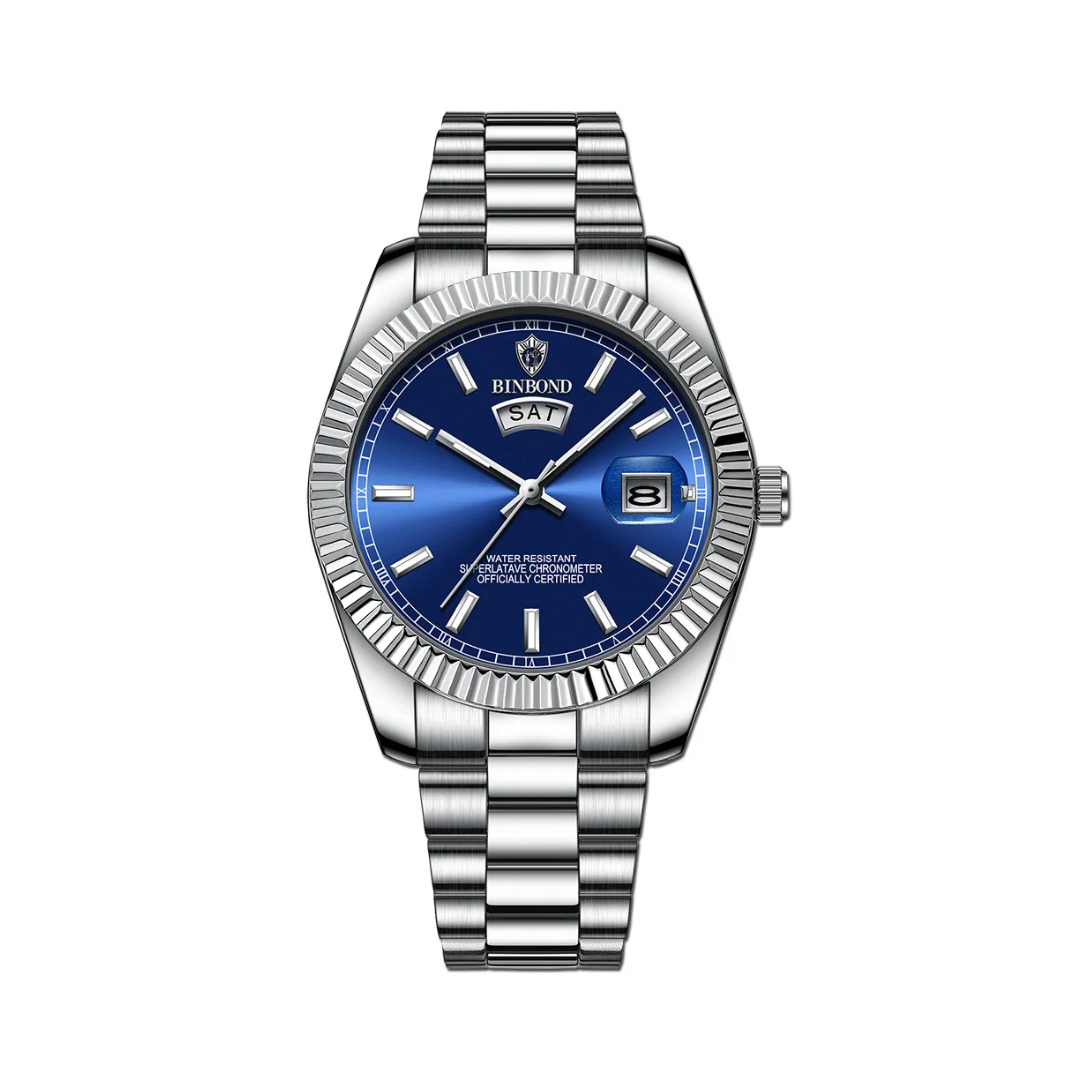 Men’s Luxury Stainless Steel Analog Watch | Automatic Date Display