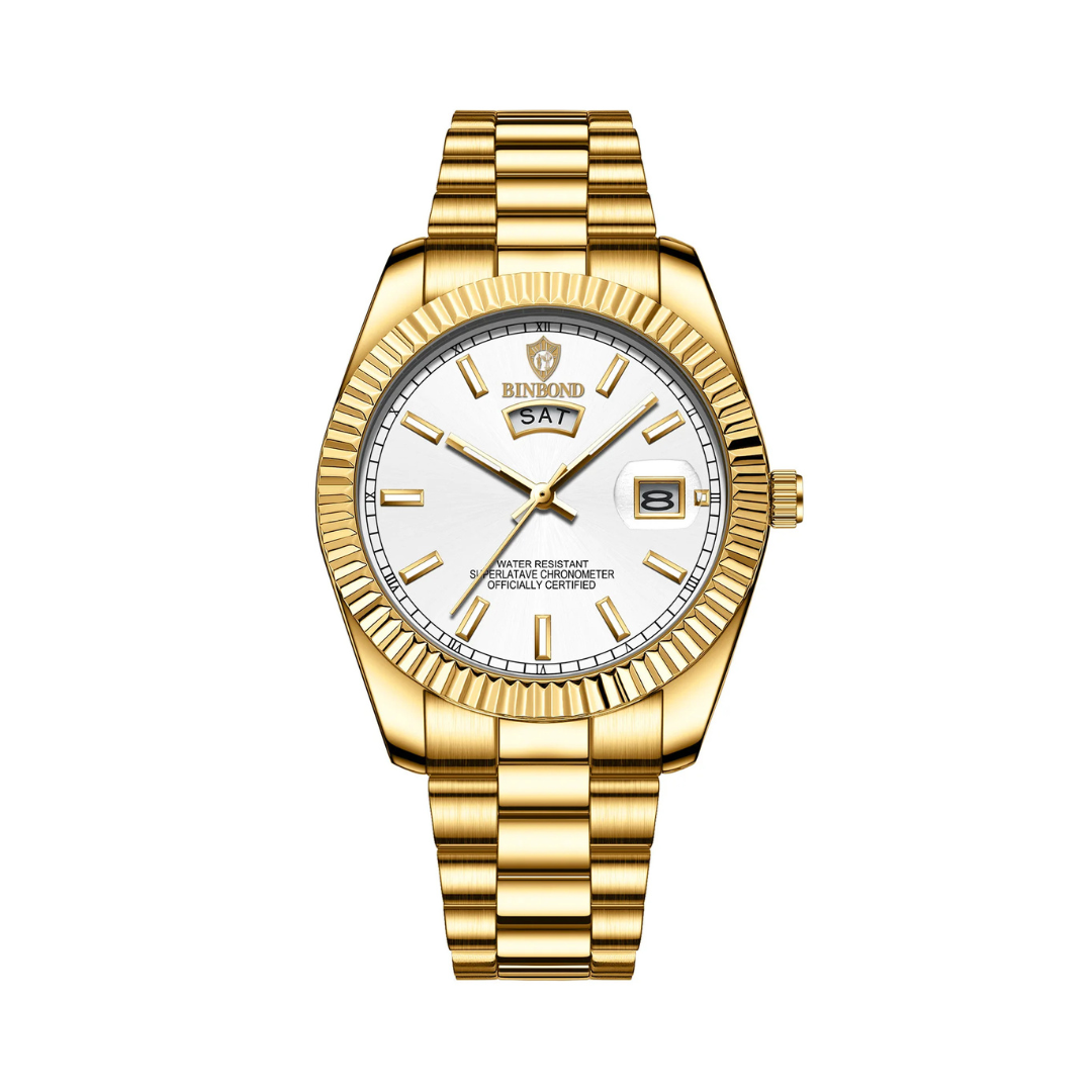 Men’s Luxury Stainless Steel Analog Watch | Automatic Date Display