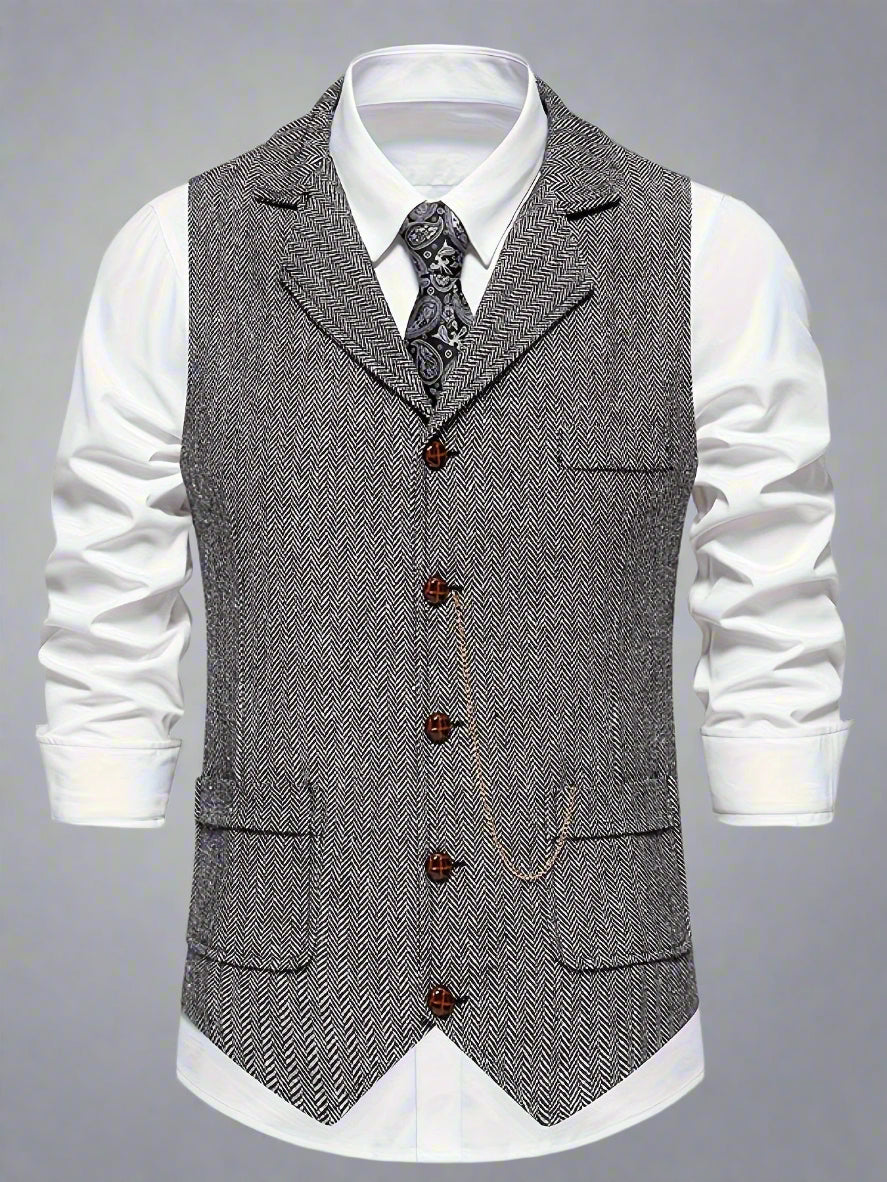 Men’s Slim Fit Vintage Waistcoat | Tweed Formal Vest