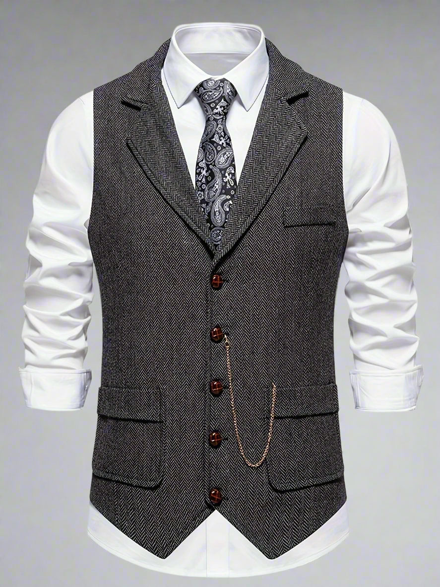 Men’s Slim Fit Vintage Waistcoat | Tweed Formal Vest
