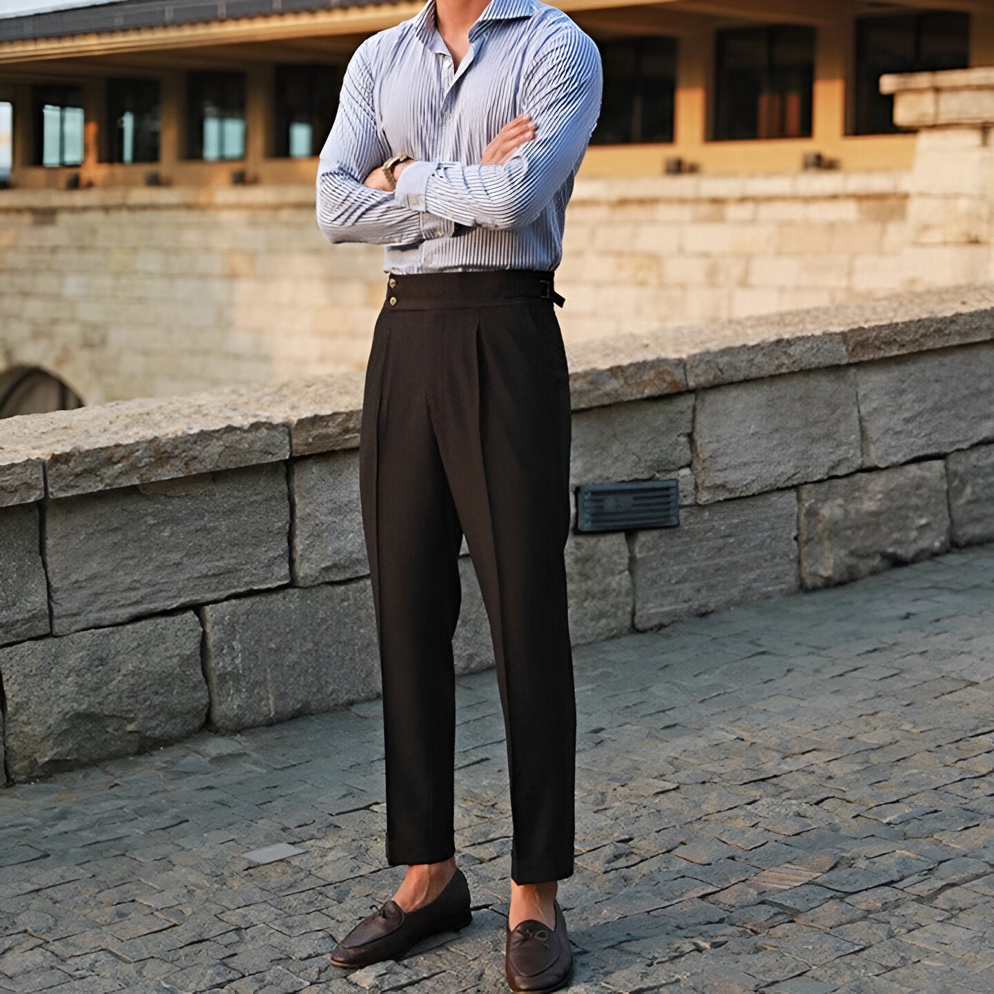 Men’s Wide Leg Dress Pants | Pleated Trousers, Workwear