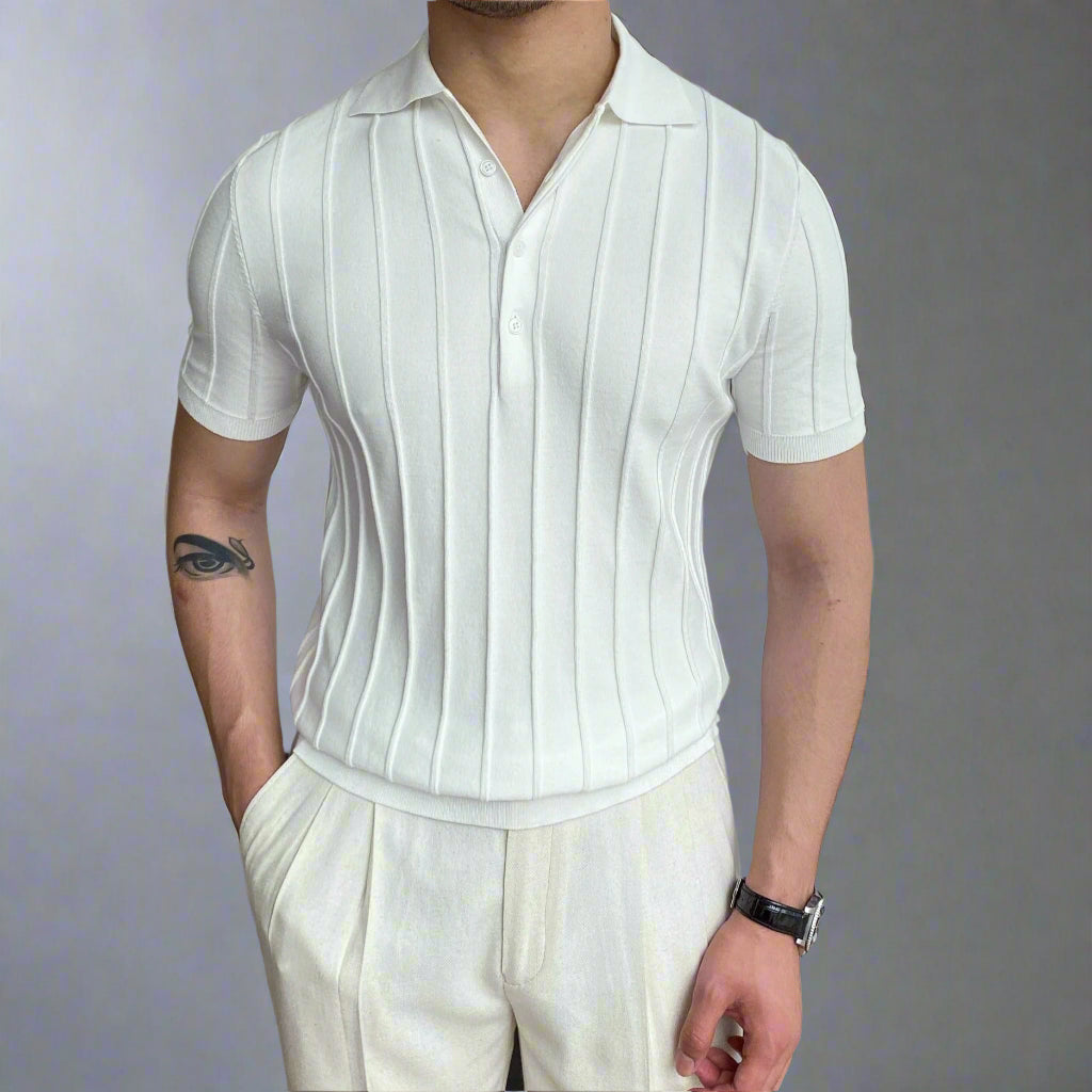 OLD MONEY Striped Polo Shirt - WEAR OLD MONEY
