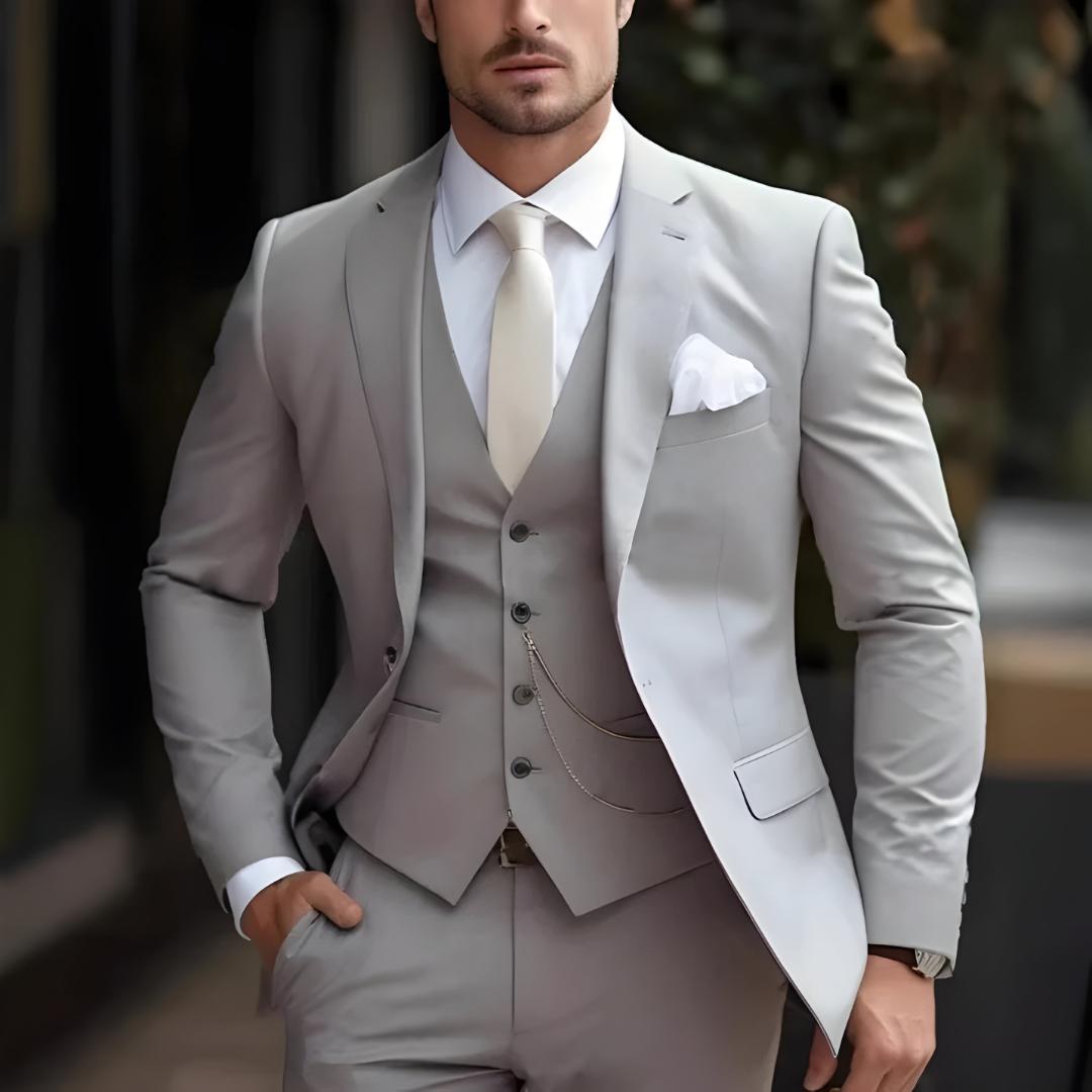 Men’s Slim Fit Wedding Three Piece Suit | Formal Summer Style