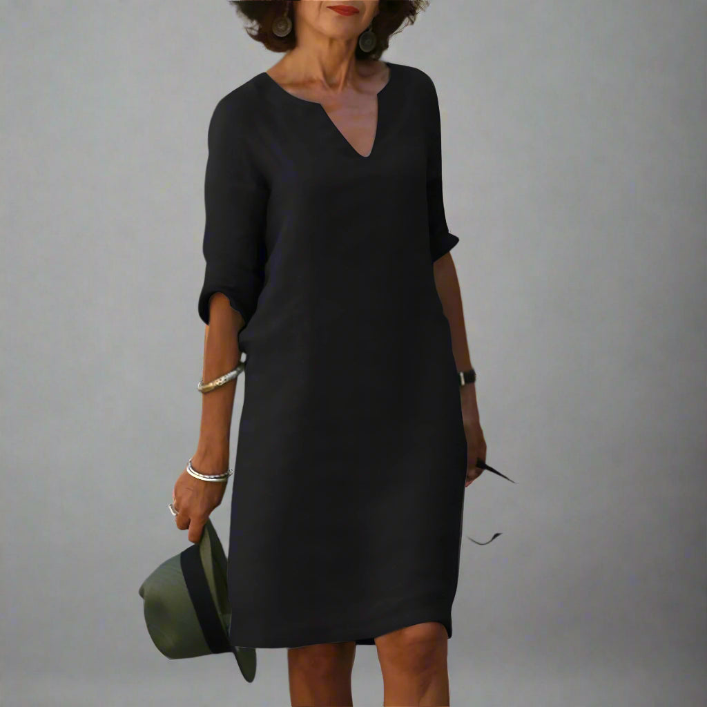 Women’s Casual Summer Shift Dress | V Neck Short Sleeve Mini