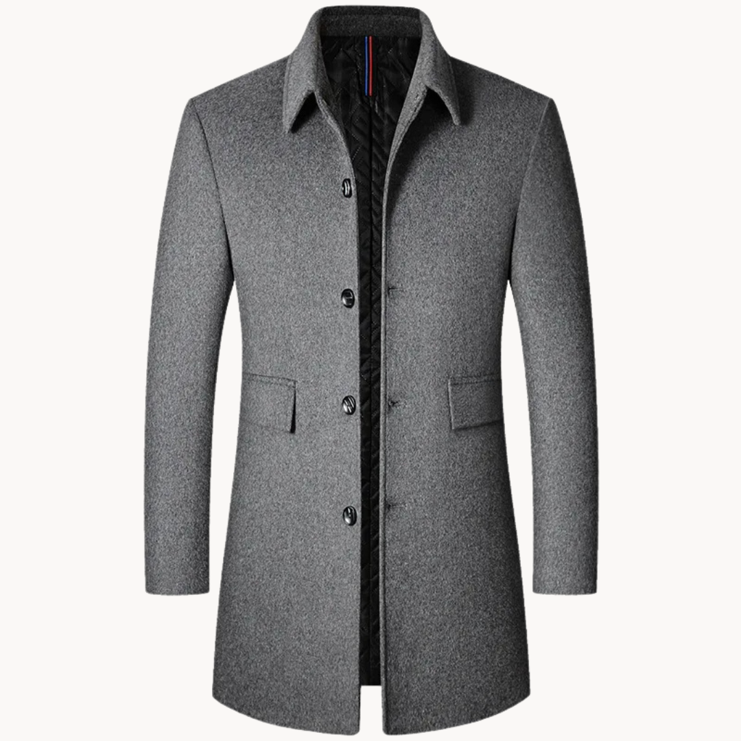 Men's long trench overcoat | winter lightweight coat