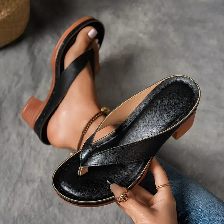 Women’s Stylish Block Heel Sandals | Slip On Open Toe Platform