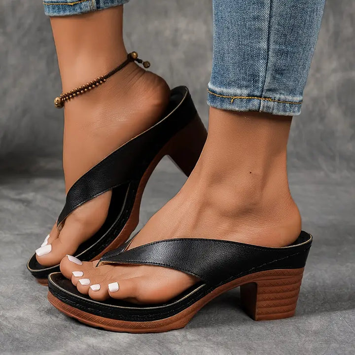 Women’s Stylish Block Heel Sandals | Slip On Open Toe Platform