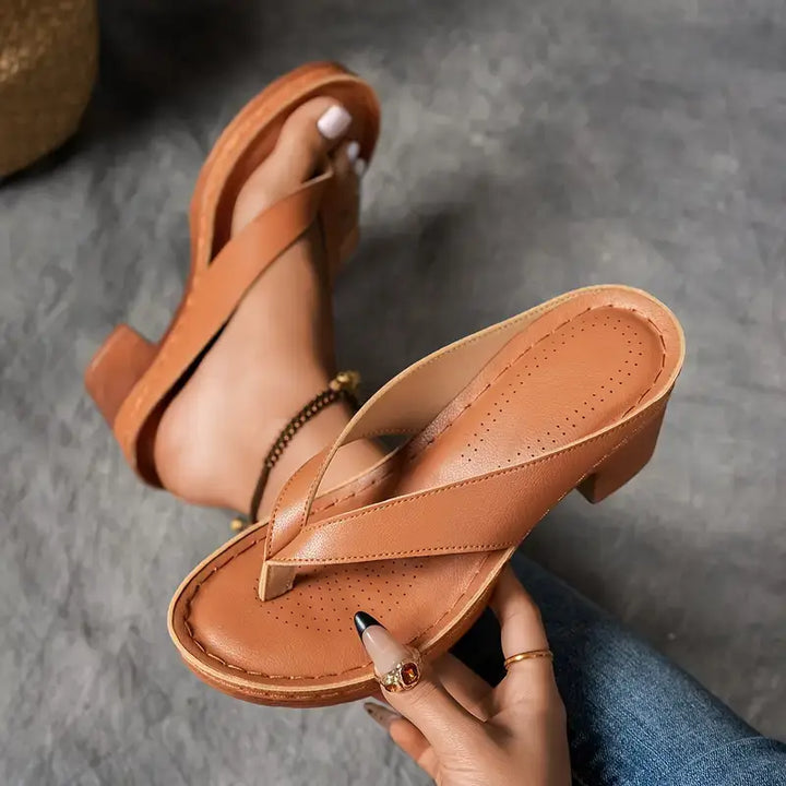 Women’s Stylish Block Heel Sandals | Slip On Open Toe Platform