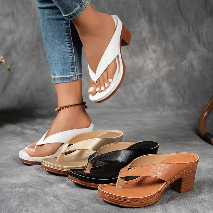 Women’s Stylish Block Heel Sandals | Slip On Open Toe Platform