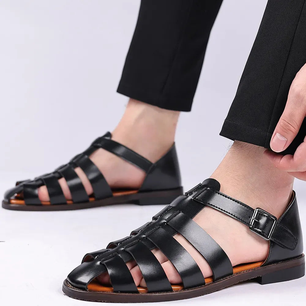 Men’s Leather Sandals | Breathable Loafers, Orthopedic Comfort
