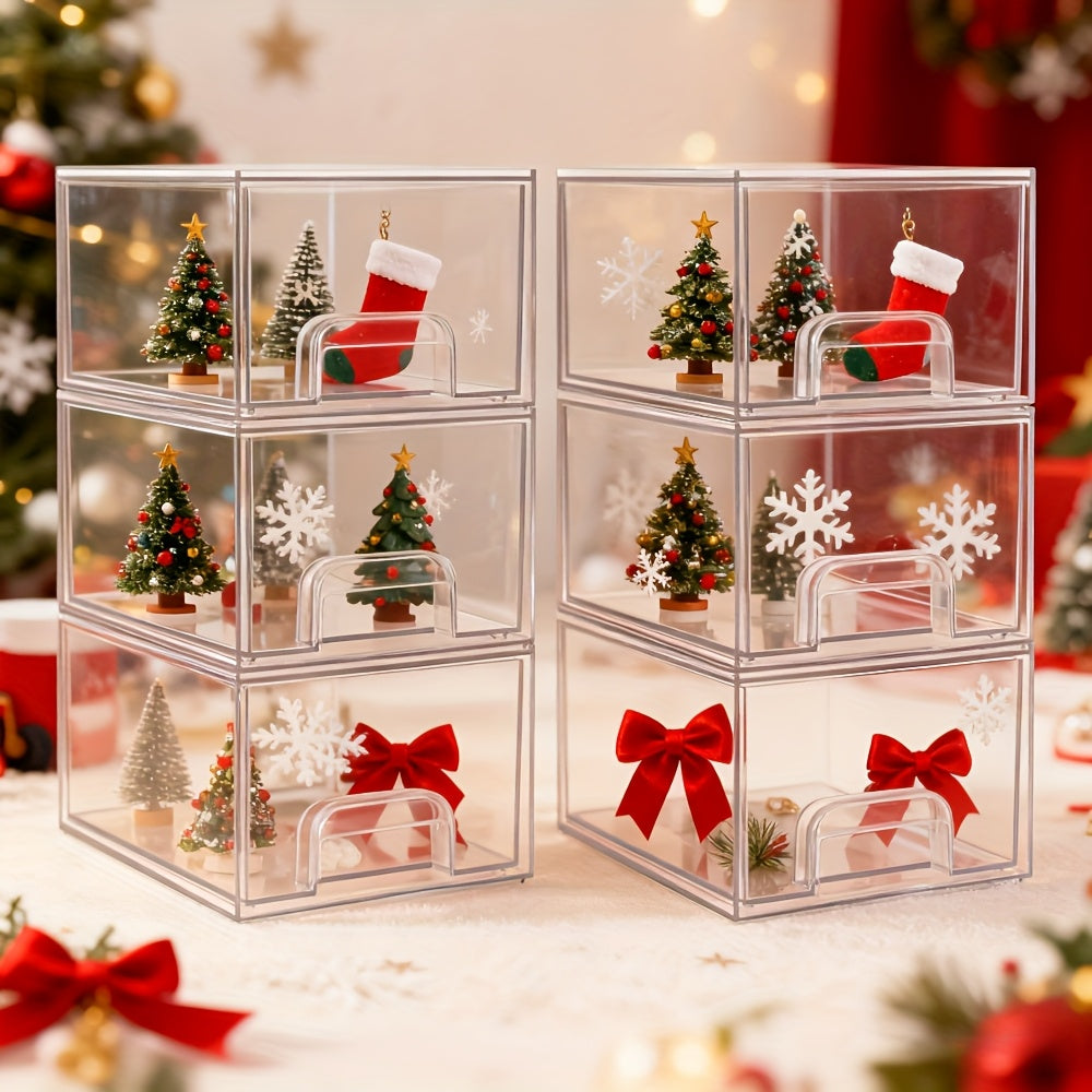 Clear Plastic Storage Drawer Organizer Box Gift Countertop