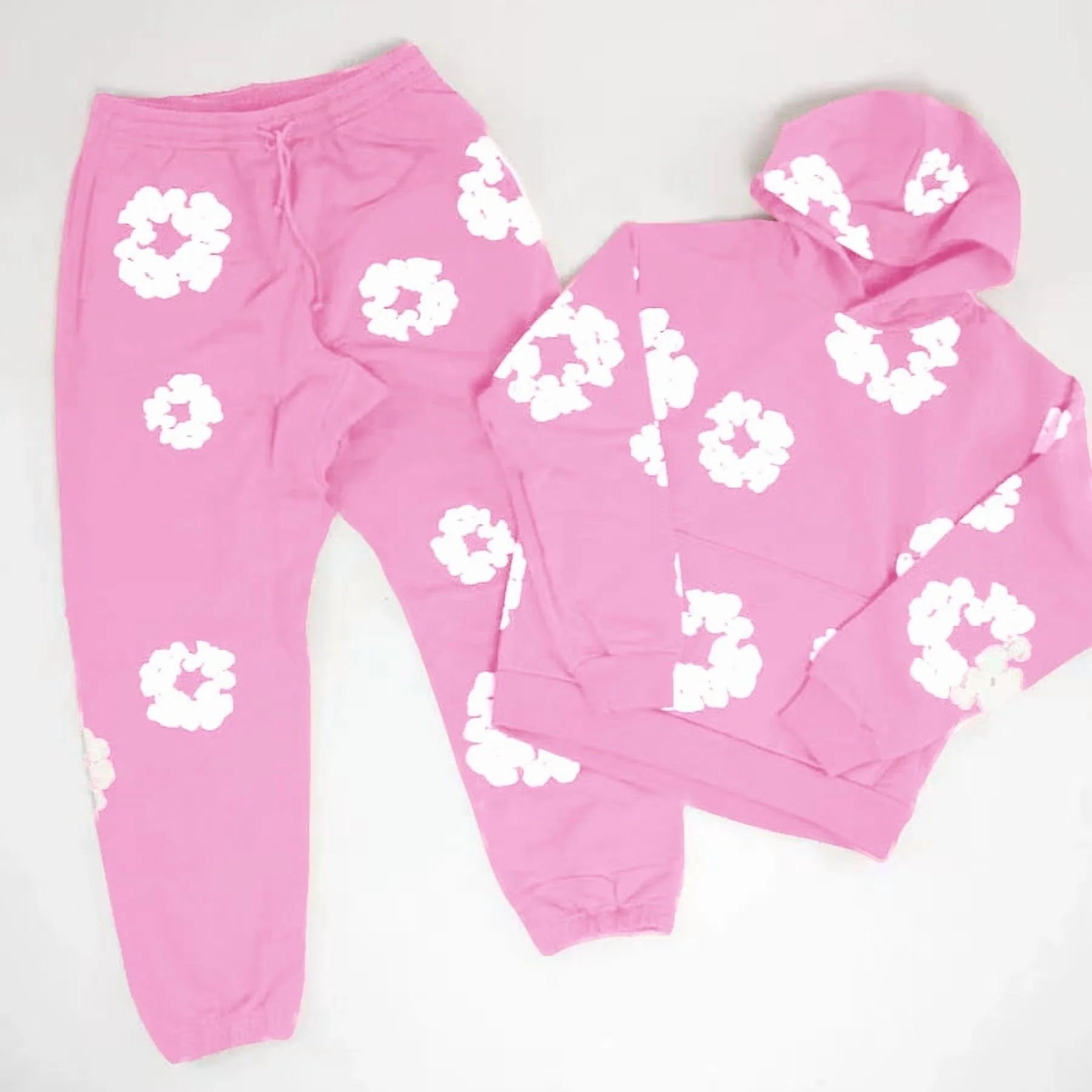 Women Floral Lounge Tracksuit Set Cozy Two Piece Loungewear