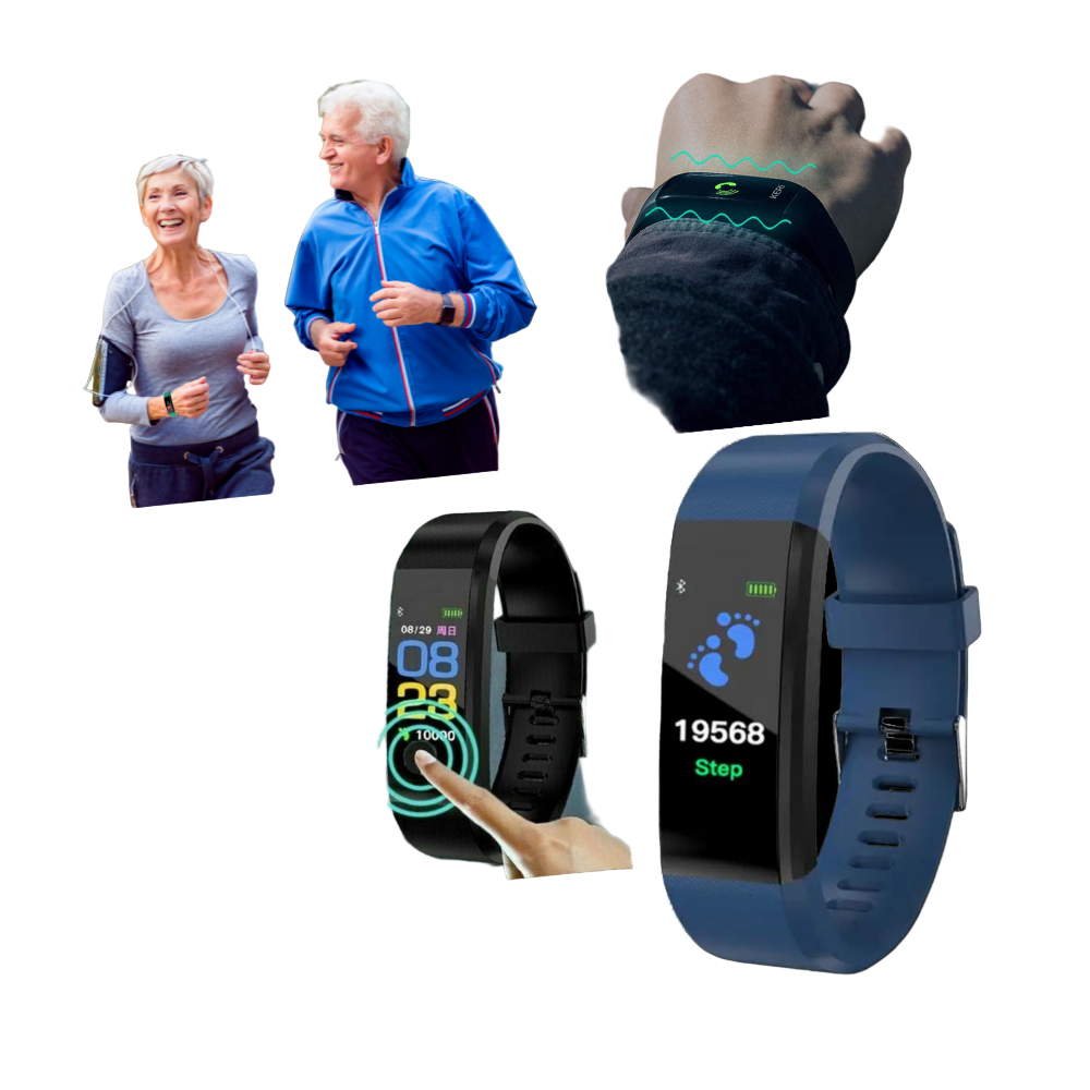 Smartwatch Seniors Heart Rate Monitor Waterproof Silicone