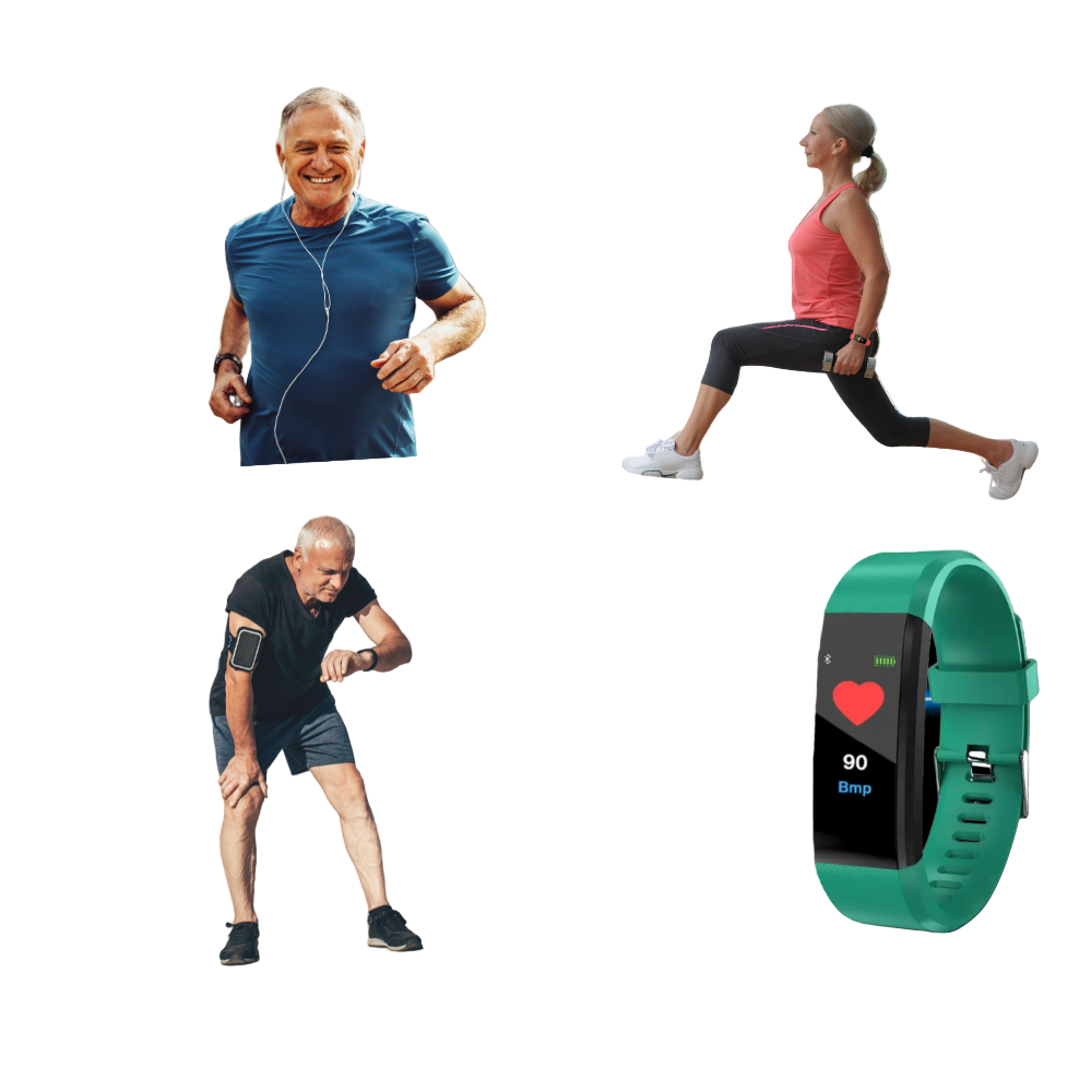Smartwatch Seniors Heart Rate Monitor Waterproof Silicone