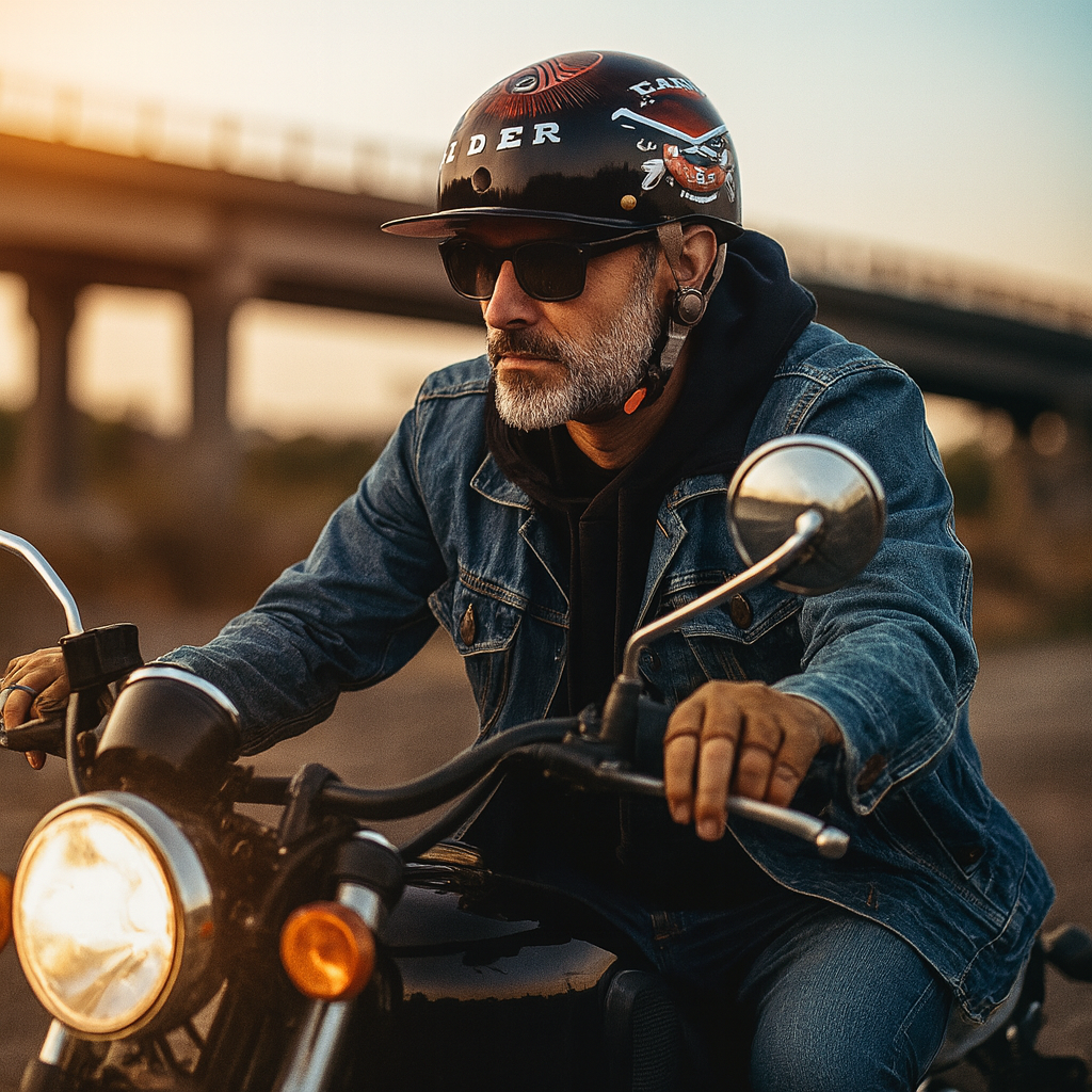 Motorcycle Helmet Half Face Baseball Cap Style ABS Shell