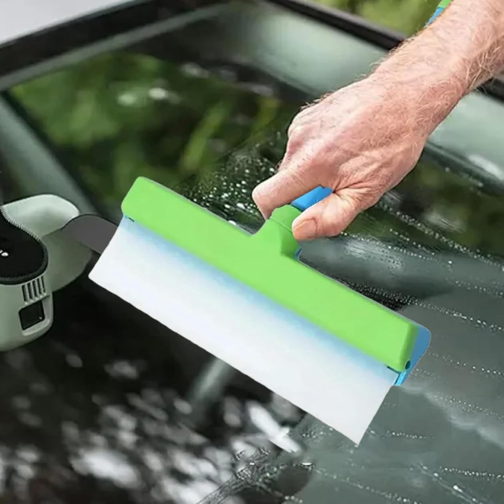 Window Squeegee Kit Silicone Blade Ergonomic Handle
