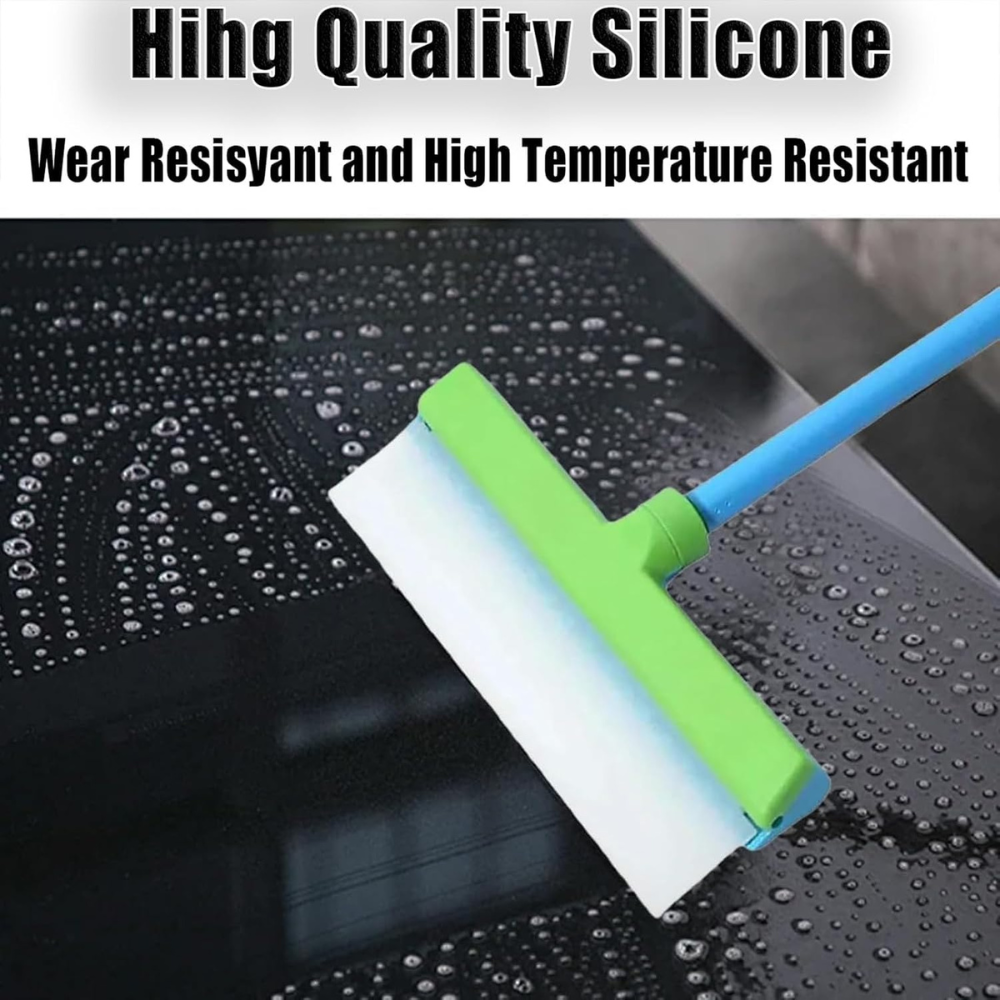 Window Squeegee Kit Silicone Blade Ergonomic Handle