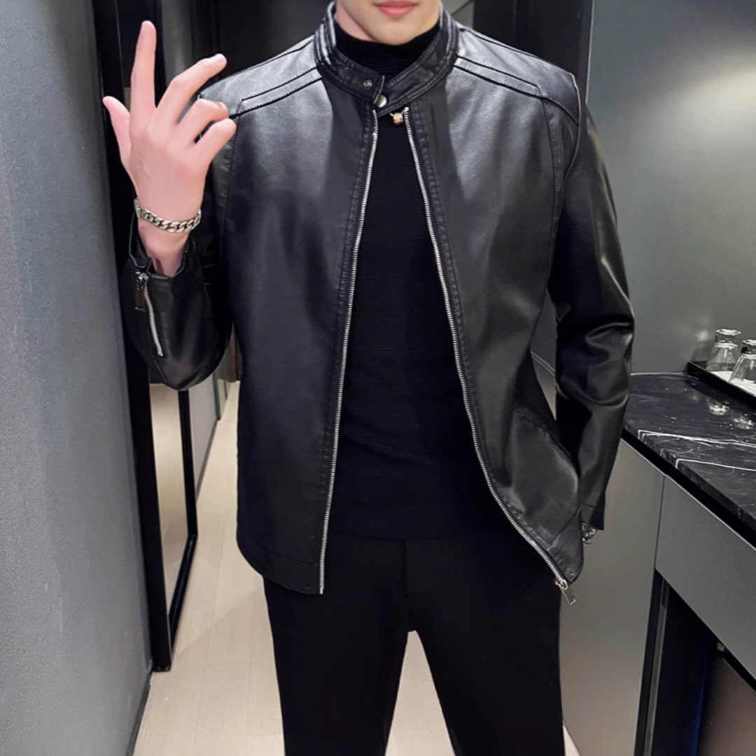 Men's Leather Jacket - Bomber Short Fit