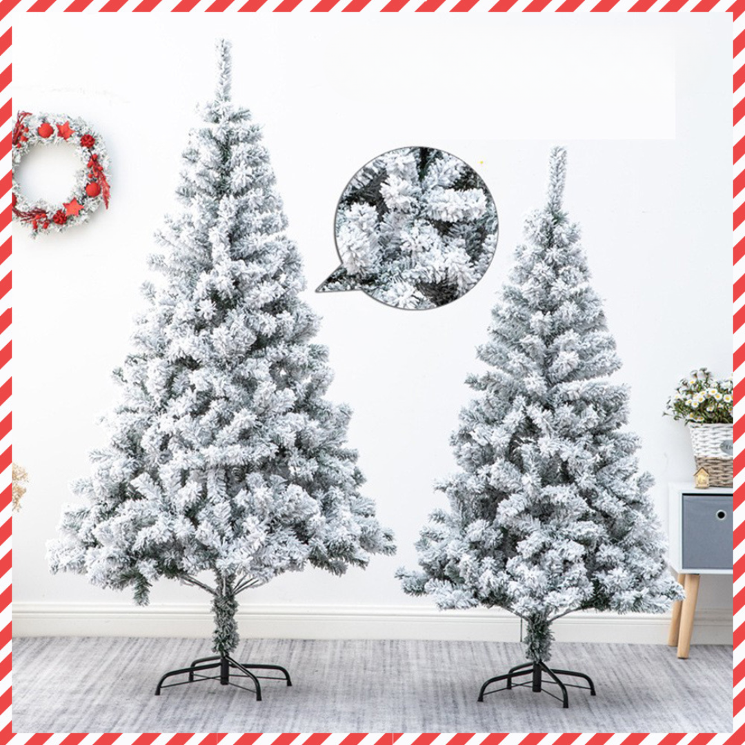 Christmas Tree Lights 7FT Flocked Fir Artificial Holiday Decor