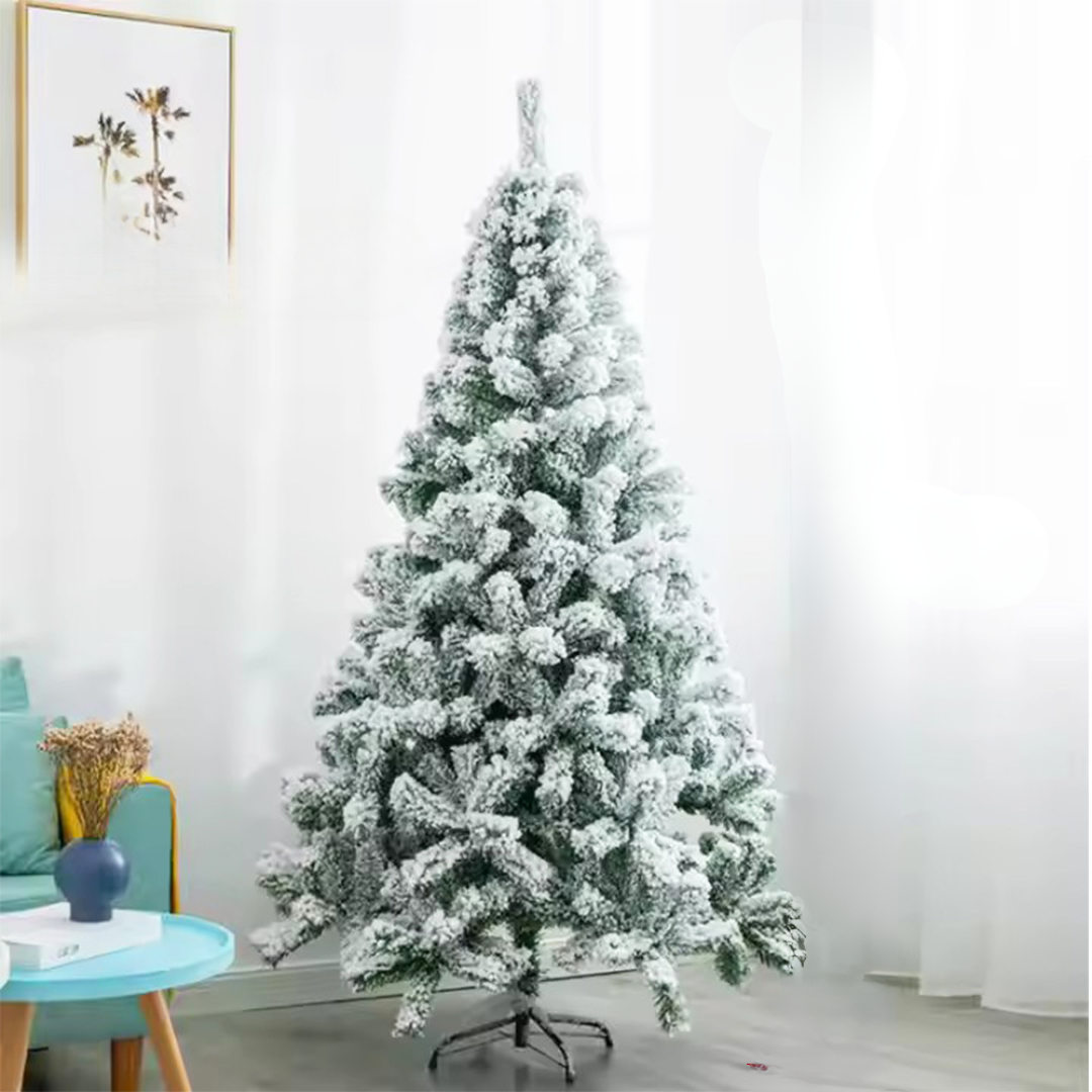 Christmas Tree Lights 7FT Flocked Fir Artificial Holiday Decor