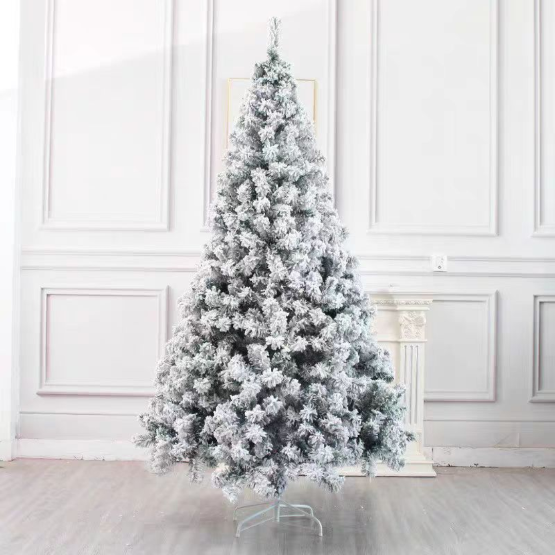 Christmas Tree Lights 7FT Flocked Fir Artificial Holiday Decor