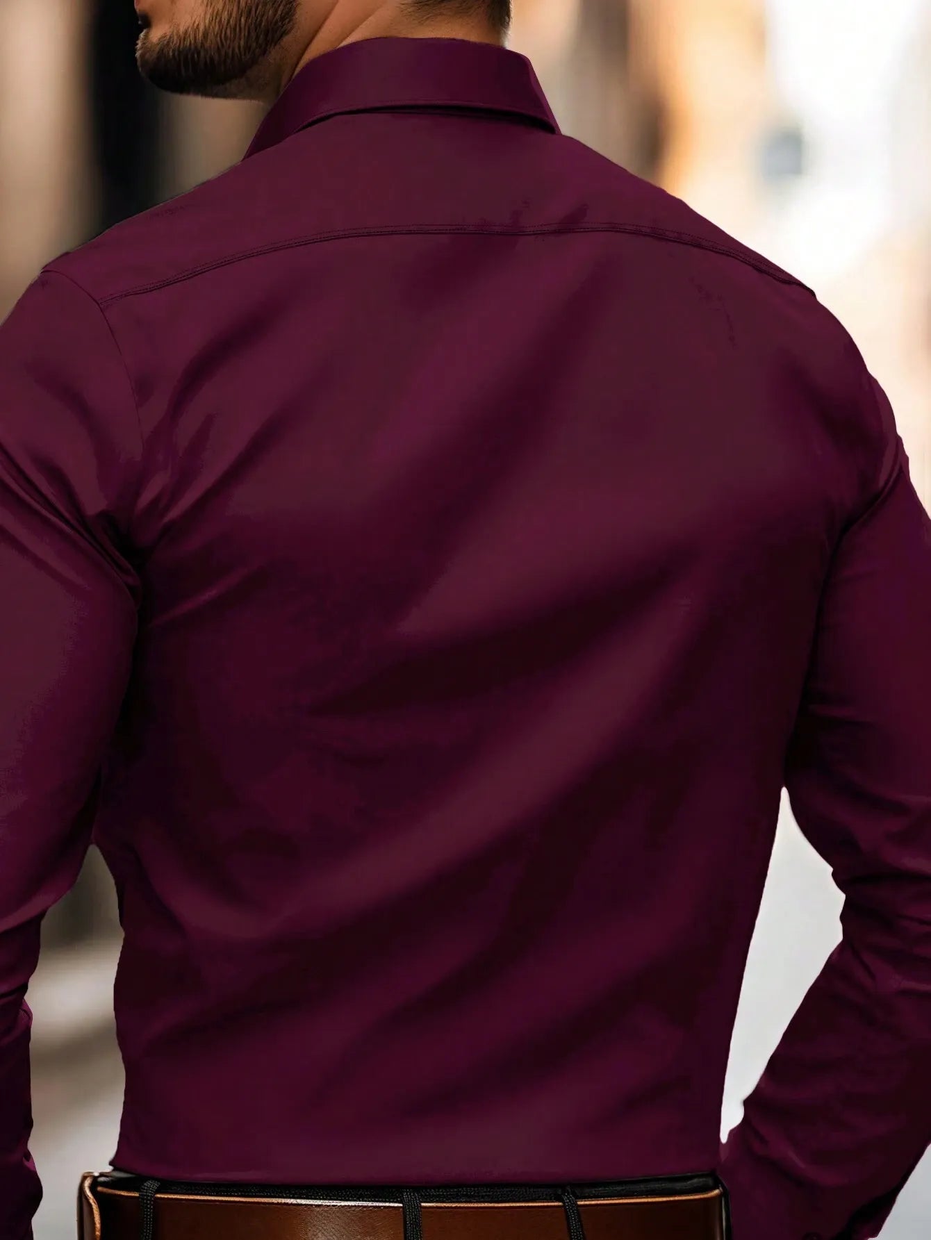 Men's Slim Fit Long Sleeve Shirt | Dress Casual Style