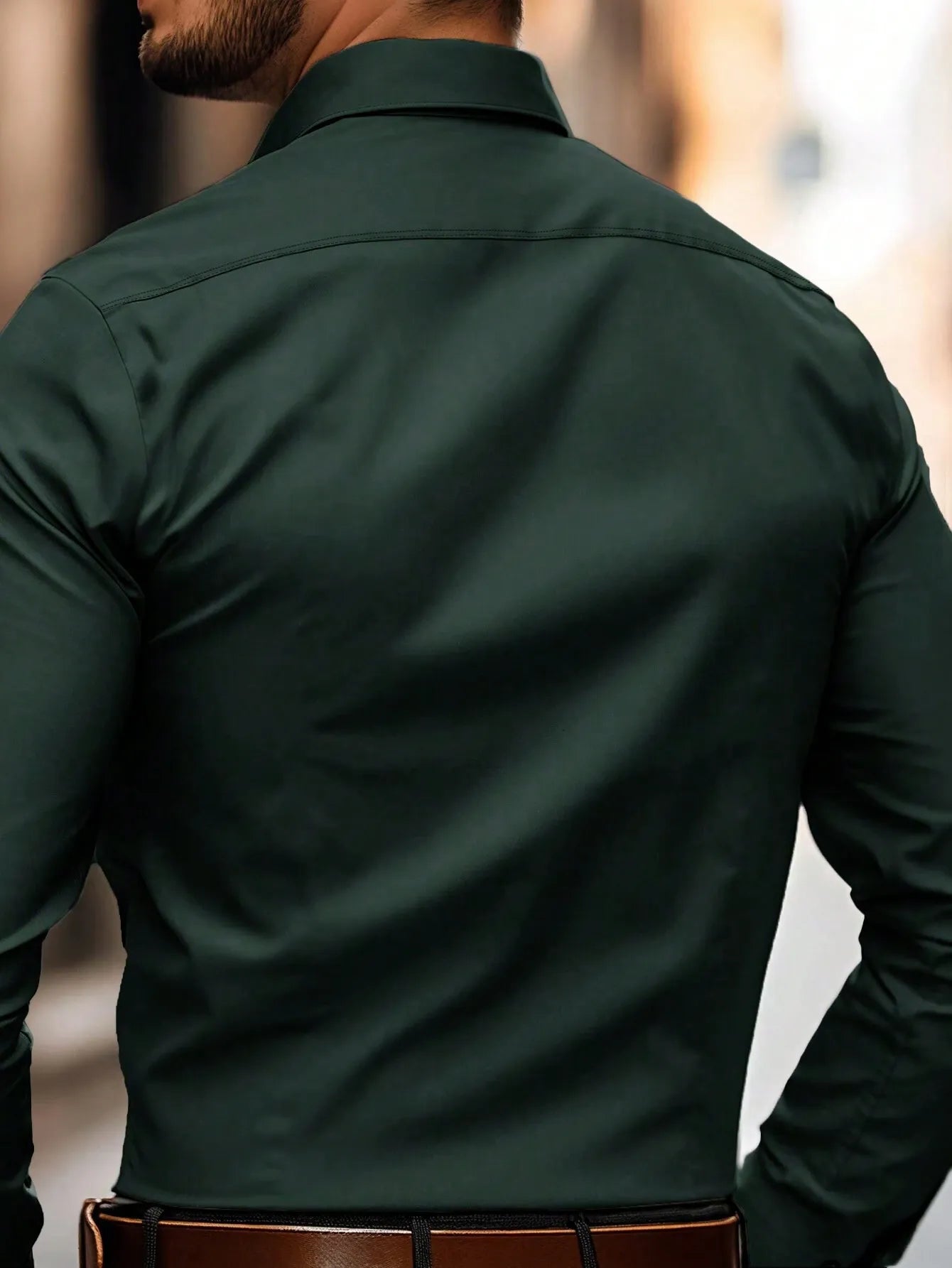 Men's Slim Fit Long Sleeve Shirt | Dress Casual Style