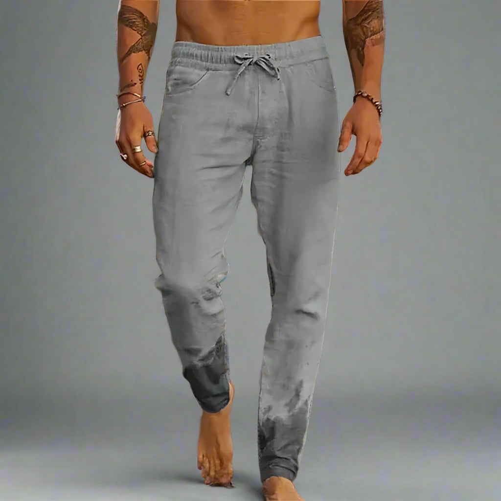 Men’s Baggy Linen Jogger Pants | Track Drawstring Fit