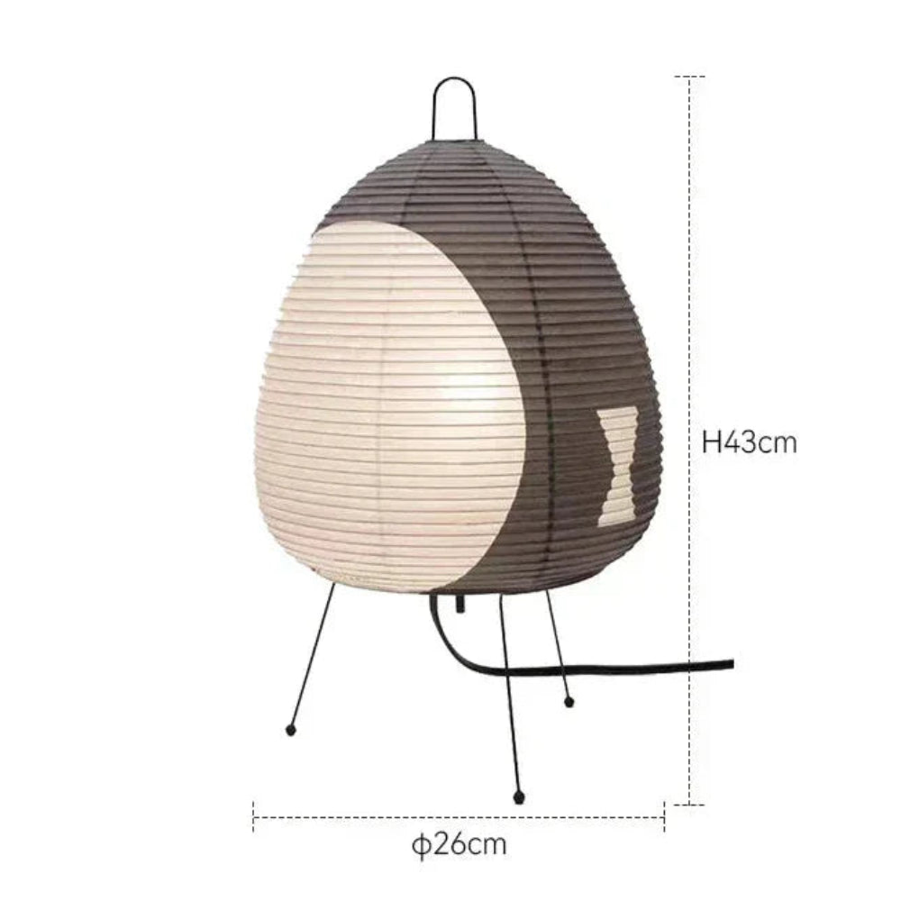 Table Lamp Japanese Rice Paper Shade Metal Base