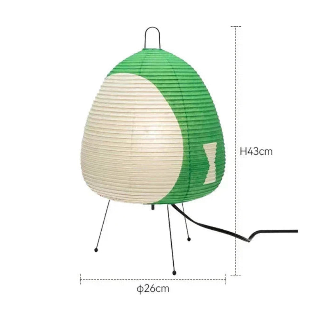 Table Lamp Japanese Rice Paper Shade Metal Base