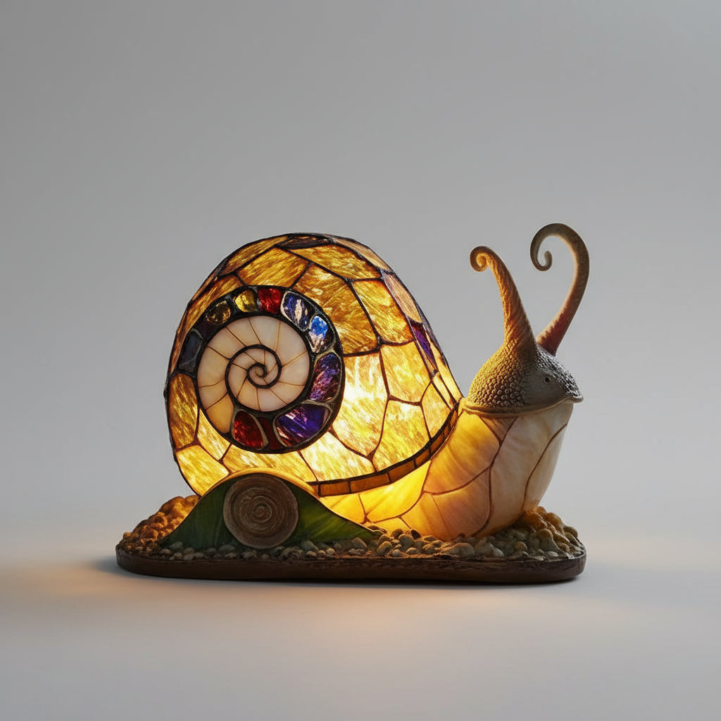 Stained Glass Lamp Mushroom Design Decorative Table Light