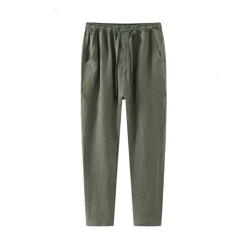 Men's Wide Leg Linen Pants | Casual Lightweight Fit