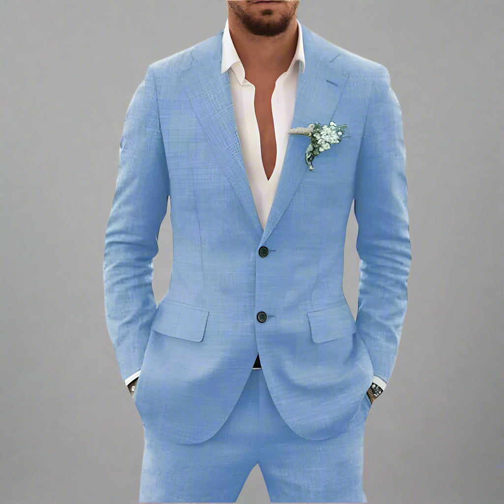 Men’s Slim Fit Linen Summer Suit | Wedding Guest Outfit