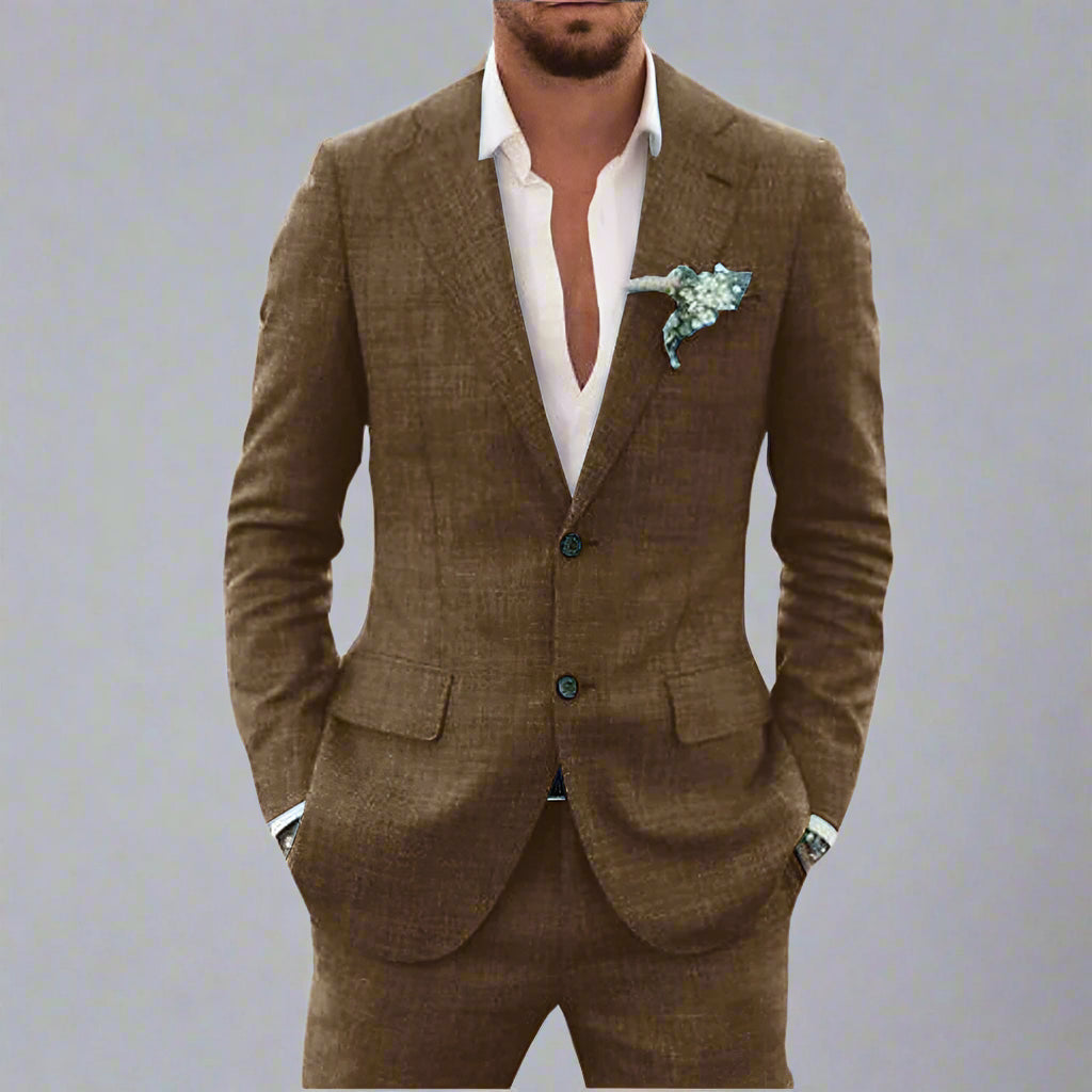 Men’s Slim Fit Linen Summer Suit | Wedding Guest Outfit