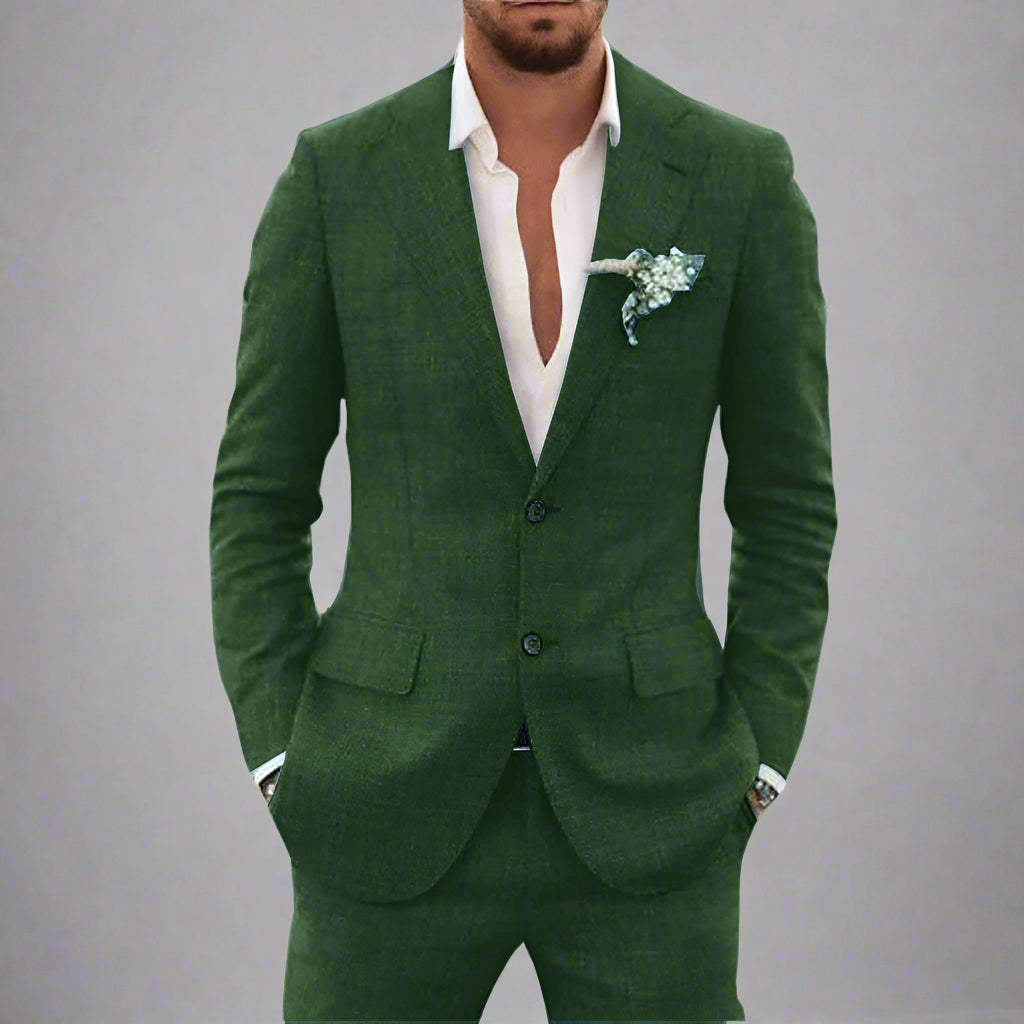 Men’s Slim Fit Linen Summer Suit | Wedding Guest Outfit