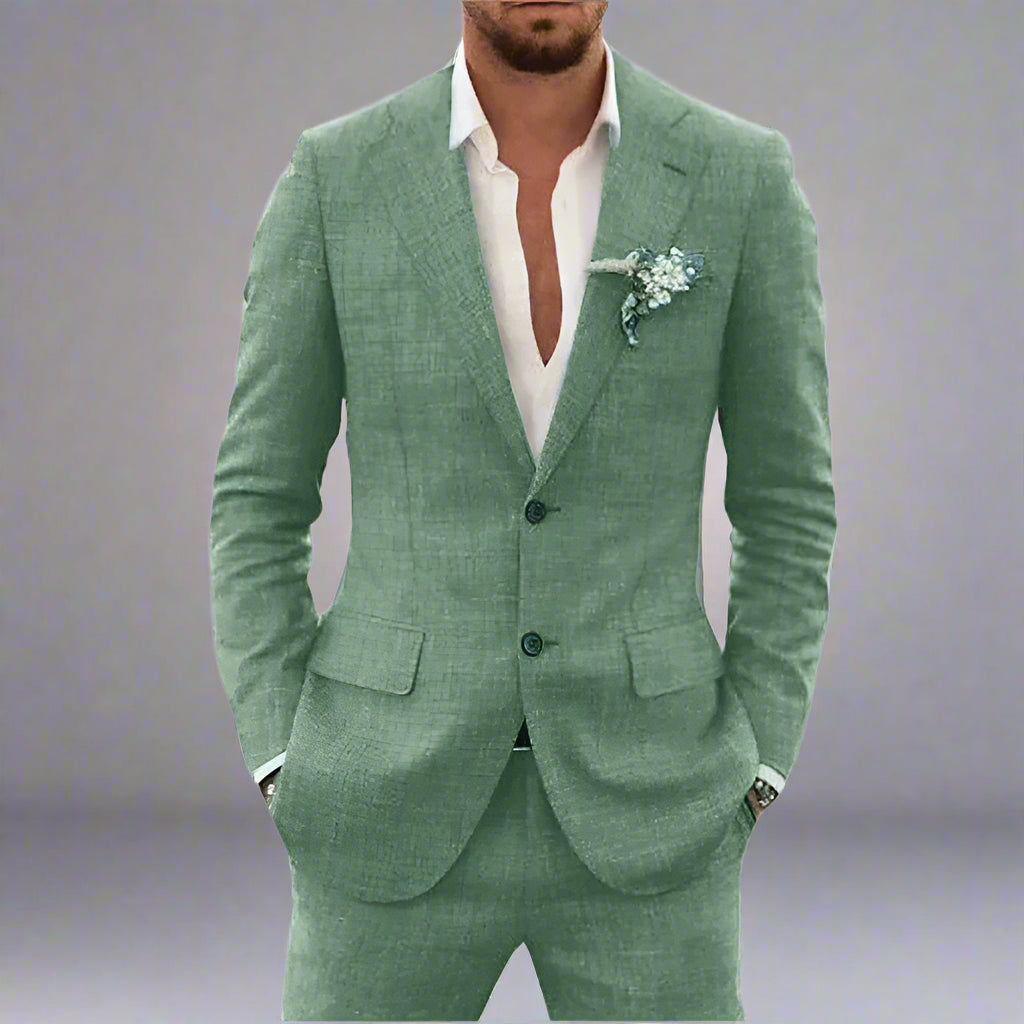 Men’s Slim Fit Linen Summer Suit | Wedding Guest Outfit