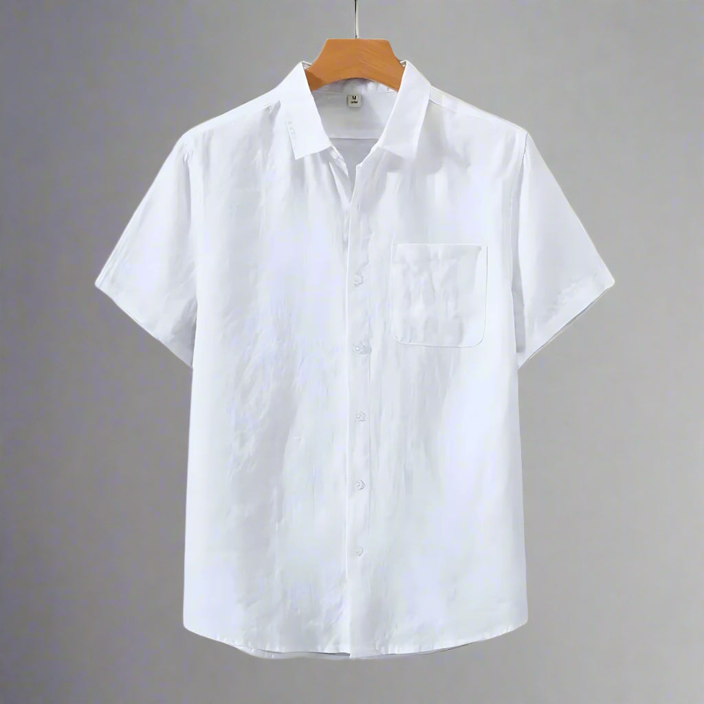 Men's Casual Linen Shirt | Short Sleeve Button Up