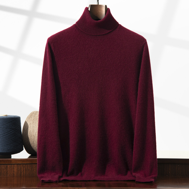Men's Cashmere Knit Turtleneck Sweater | Warm Long Sleeve