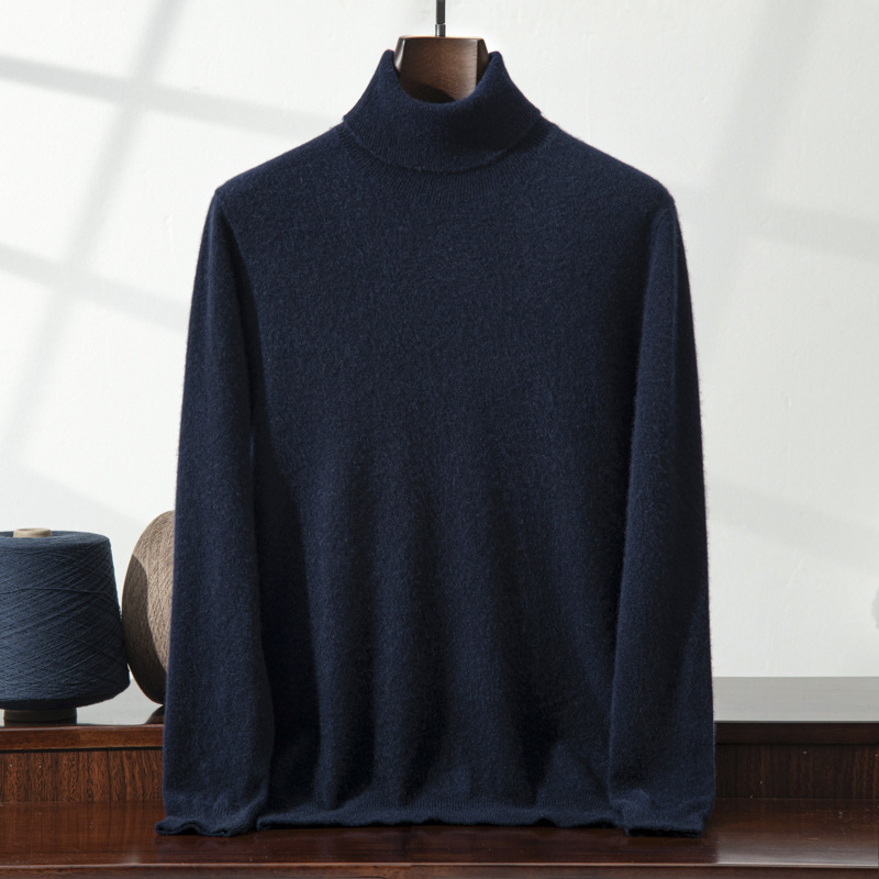 Men's Cashmere Knit Turtleneck Sweater | Warm Long Sleeve