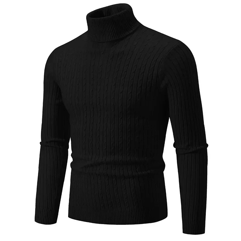 Men's knit turtleneck sweater | long warm jumper style